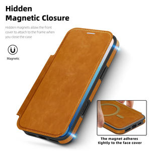 Funda de Cuero con Cierre Magnético y Bloqueo RFID, Protector de Teléfono de Cuerpo Completo para <span class=keywords><strong>Samsung</strong></span> S26 Ultra S25 S24 - Product Image 3