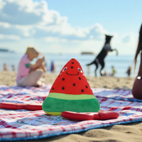 Vente en gros d'accessoires pour chiens Fournitures pour animaux de compagnie Jouets à mâcher pour chiot en peluche Fruit Pastèque Squeak Dog Toys for Summer Gift