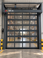 Porte pliante IdealDoor en alliage d'aluminium avec cadre transparent en verre, coupe-vent et design moderne