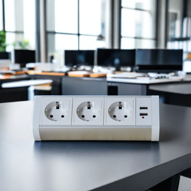 Clamp on Desk Edge Mountable Cube 3uk Power Socket With Dual Usb Charger/office Desk Surface Mount Electrical Power Outlets