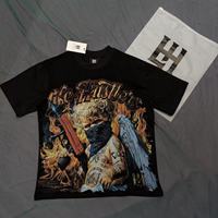 T-Shirt Homme de Marque Luxe de Designer Haute Qualité « Life Hustlers » Imprimé Ange, Top Décontracté Streetwear LH pour Homme, Vente en Gros