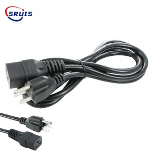 Cable de extensión divisor en Y Cable de alimentación de 6 pies y 3 clavijas Divisor de 1 a 2 salidas Cable SJT de calibre 16 13A 1625W
