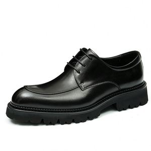 New High-end Leather Men's Formal Dress <b>Shoes</b> with <b>Height</b> <b>Increasing</b> Feature-business <b>Shoes</b> Autumn Breathable - Product Image 2