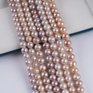 ไข่มุกน้ำจืดธรรมชาติ ขนาด 9-10 มม. แบบสองด้าน เงา รูตรง คละสี สำหรับทำสร้อยคอและกำไล DIY - Product Image 1