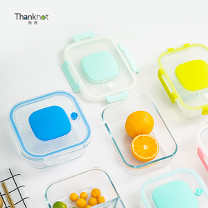 Vacare Customizable BPA-Free <b>Glass</b> Airtight Microwavable Rectangle Lunch Box Vacuum Sealing Storage <b>Container</b> Pump for Kitchen - Product Image 1