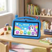 Tablette pour enfants 7 pouces Android 8.1 2 Go 16 Go WiFi 1024x600 rose, tablette PC pour enfants avec étui en silicone licorne et béquille