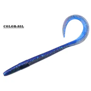 Spinpoler pesca esca ricciolo coda morbida verme grande Swimbait 8 "10" PVC artificiale Wobblers Jerk nuoto <span class=keywords><strong>trota</strong></span> spigola placcaggio - Product Image 6