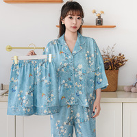 Pyjamas d'été respirants pour femmes, nouveaux ensembles de pyjamas à fleurs fraîches, manches courtes, motif lettres, élégants