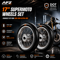 Ensemble de roues Supermoto Sur-Ron Ultra Bee 17 pouces en aluminium CNC pour vélo électrique, pneus route 100/80-17 130/70-17, amélioration des performances, neuf, garantie 1 an