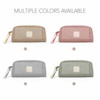 Pochette de maquillage élégante et légère en maille multicolore, sac de rangement portable pour les voyages, organisateur pour la plage d'été