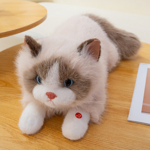 Peluche <span class=keywords><strong>di</strong></span> <span class=keywords><strong>Gatto</strong></span> Simulato con Pelo Lungo e Soffice, con Suono <span class=keywords><strong>di</strong></span> Meaow, Realistico Giocattolo Animale per Regalo - Product Image 3