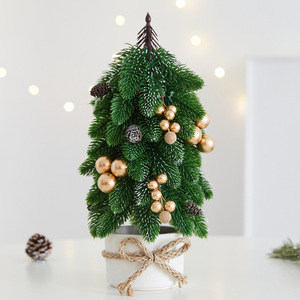 Décorations <span class=keywords><strong>de</strong></span> Noël transfrontalières : <span class=keywords><strong>Mini</strong></span> sapin <span class=keywords><strong>de</strong></span> Noël <span class=keywords><strong>de</strong></span> bureau, petite plante en pot, ornement <span class=keywords><strong>de</strong></span> <span class=keywords><strong>pin</strong></span> Noblesse pour salon - Product Image 2