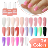 FZANEST Kit de Gels de Base en Caoutchouc Colorés en Bouteille, Gel de Construction, Gel Caoutchouc pour Ongles, Top Coat et Base Coat, Meilleur Fournisseur pour Peinture Personnalisée