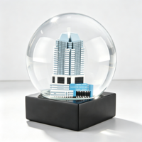 Globe de neige en résine cristalline, modèle de gratte-ciel, boule d'eau en verre, décoration de bureau, souvenir de voyage, mini-bâtiment, ornement de table, cadeau