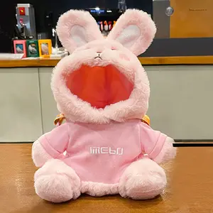 Crossbody Plush Bunny Cup Cover Aislamiento térmico y Anti-escaldado Cute Animal Insulated Water Cup Cover