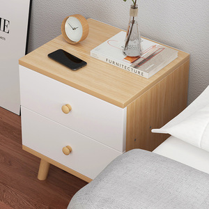 Mesita de Noche Moderna de 1, 2 o 3 Cajones, Ecológica y Duradera, Fabricada con Tablero de Fibra de Melamina, Mesa Auxiliar Contemporánea para Sala de Estar o Apartamento - Product Image 3