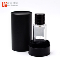 Surface en cuir haut de gamme luxueuse bouteille de parfum cylindrique 30ml 50ml emballage de boîte de papier de carton