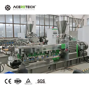 Factory Supplier ATE35 Double Screw PP/PE/PET Flakes Plastic Extruder Pelletizing Machine