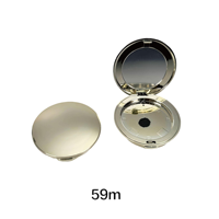 Étui vide portable en plastique ABS doré de 59 mm pour poudre libre, fard à joues, illuminateur, contouring – Boîtier cosmétique DIY