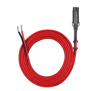 Sae soket 2 Pin adaptor colokan 14Awg kabel ekstensi daya kawat terbuka konektor biaya Pvc Sae CarSolar kabel