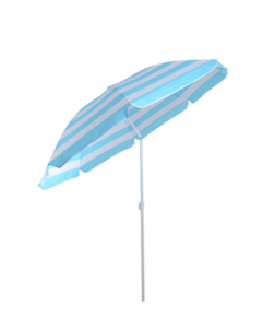 Parasol de protección UV para exteriores, sombrilla de playa con patrón de rayas, color blanco, azul marino, con bolsa de transporte, servicio OEM - Product Image 6