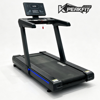 Tapis roulant de gym V16 de qualité commerciale, équipement de course motorisé avec console LED et éclairage latéral ambiant