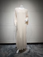 Yibaoli Fabricant Qualité Supérieure Abaya Bicolore en Chiffon Nouveau Modèle pour Femmes Arabes à Dubaï Avec Hijab Assorti Robe Musulmane Modeste