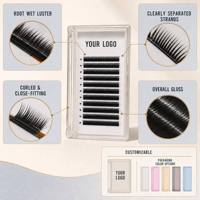 Cils effet mouillé professionnels pour greffe en rangs serrés, ultra-doux, sans épaississement à la racine, spécial salon, haute qualité