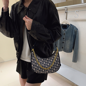 Винтажная женская сумка-Кроссбоди для подмышек, модная 2025, полиуретановая застежка на молнии, с двумя ремешками, геометрическим узором, цепочка Portable.<span class=keywords><strong>8037</strong></span> - Product Image 3