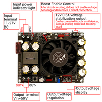WUZHI ZK-PW500 Module de puissance DC/DC Boost 500W à faible bruit spécialement conçu pour les amplificateurs audio