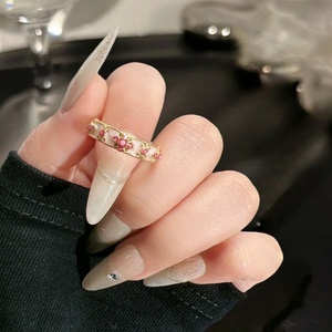 Enamel Colored Vintage <b>Rings</b> Luxury Flower Dripping <b>Open</b> <b>Rings</b> Delicate Bands Fashion Brass <b>Rings</b> for Anniversaries - Product Image 5