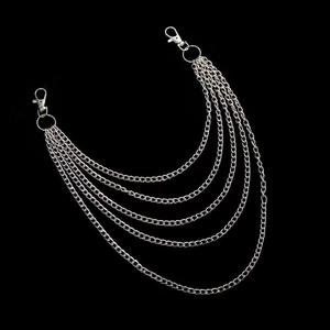 Chaîne de taille multicouche en métal, style punk, bijoux hip-hop pour jeans, tenue décontractée, ornement en chaîne d'argent tibétain - Product Image 2