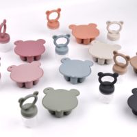 Ensemble de sucettes en silicone YLA sans BPA avec compartiment à glace et plateau pour fruits frais, moule à glace en forme de dessin animé pour l'alimentation aux fruits frais