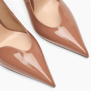 Zapatos de tacón alto finos plateados con hebillas de punta estrecha para mujer, zapatos de vestir de charol, sandalias de talla grande 45 de ajuste <span class=keywords><strong>ancho</strong></span> - Product Image 5