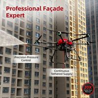 Drone de nettoyage haute pression pour l'agriculture, les bâtiments, les habitations, les façades extérieures, lavage en profondeur, laveuse aérienne