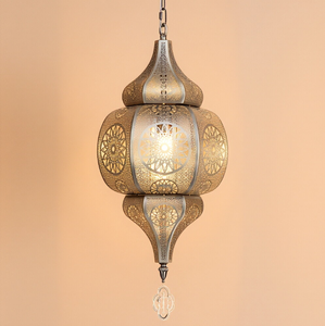 Club Creux Sculpté Lustre Style Marocain Exotique Rétro Chambre Salon Restaurant Hôtel B & b Bar Métal Fer Blanc 2.1 - Product Image 6