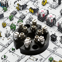 Bloc de bornes en céramique à 6 pôles N-6P-BH avec contacts en laiton, connexion par vis, courant continu maximal de 100A pour usage industriel
