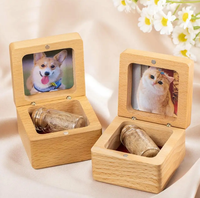 Urnas de madera para mascotas con botella de vidrio, caja de regalo conmemorativa para la pérdida de pelo de perro y gato, contenedor para cenizas, caja de recuerdo de cremación
