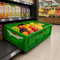 Caisse à légumes pliable et empilable HAOSEN, durable, écologique, en plastique, fonction de stockage pour la transformation alimentaire et l'emballage des légumes
