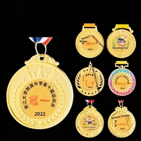 Médaille commémorative universelle en alliage de zinc plaqué or avec logo personnalisé pour événements sportifs, courses de course à pied, compétitions, or, argent, bronze