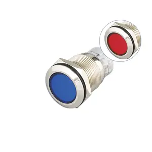 방수 ip67 도트 led 플라스틱 헤드 금속 쉘 출구 스위치 led 22mm 푸시 버튼 빨간색 높은 인기