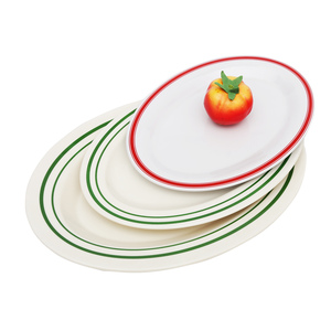 Piatto Ovale A5 in Melamina <span class=keywords><strong>Pine</strong></span> Tree da 9 Pollici, per Ristorante, Piatto Principale, Bistecca, Pesce e Patatine Fritte, Cena, Pranzo, Colazione, Piatto Popolare - Product Image 6