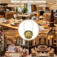 Matériel hôtelier : Ensemble de réchauds de luxe en acier inoxydable doré 9L pour banquets royaux, équipement de restaurant avec couvercle en verre suspendu