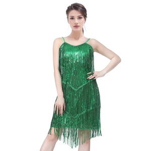 Nuevo Vestido de Baile Latino con Lentejuelas <span class=keywords><strong>para</strong></span> <span class=keywords><strong>Mujer</strong></span>, Estilo Años 20, Gatsby, Cóctel, Salón de Baile, Salsa, <span class=keywords><strong>Tango</strong></span>, Cha Cha, Rumba, Samba - Product Image 4