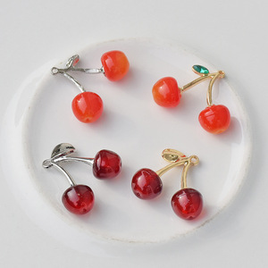 Pendentif en forme de cerise en alliage de zinc plaqué, formes variées pour la fabrication de boucles d'oreilles, accessoires de bijouterie GJ226 - Product Image 4