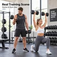 Haltères hexagonaux en fonte commerciaux, revêtement caoutchouc antidérapant, équipement de fitness professionnel de qualité supérieure pour le renforcement musculaire