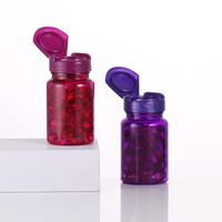 Bouteille en plastique PET de qualité alimentaire de 80 à 150 ml, noire, avec rayures vertes et bouchon à vis, pour comprimés et capsules