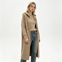 Cardigan long tricoté pour femme, effet cachemire, grandes tailles, vêtements d'hiver, sweats à capuche et manteaux – Vente en gros