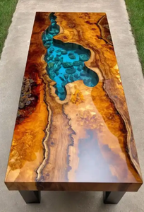 Đúc nhựa lỏng rõ ràng Epoxy gỗ sông bảng phong cách bàn ăn với nhựa độc đáo kết thúc - Product Image 5