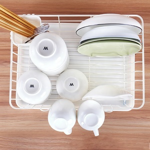 Estante para platos de cocina, soporte para utensilios, estante para secar platos para mostrador de cocina, escurridor de platos antioxidante con tabla de drenaje de plástico - Product Image 5